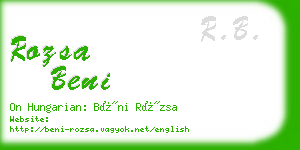 rozsa beni business card